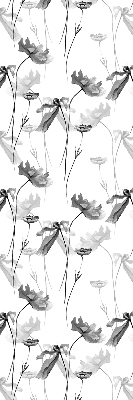 Fabric roller blind Drawn flowers
