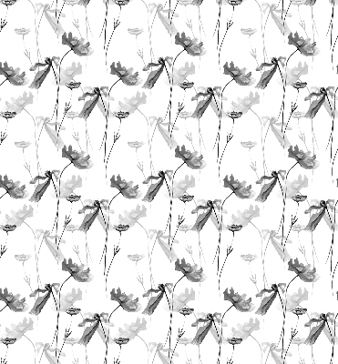 Fabric roller blind Drawn flowers