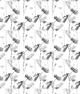 Fabric roller blind Drawn flowers