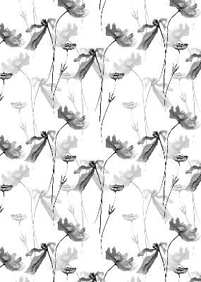 Fabric roller blind Drawn flowers