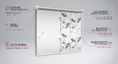 Fabric roller blind Drawn flowers