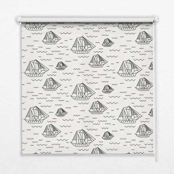 Roller blind for large window Drawn ships