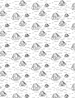 Roller blind for large window Drawn ships