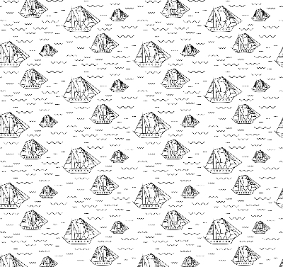 Roller blind for large window Drawn ships