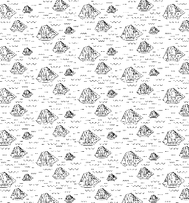 Roller blind for large window Drawn ships