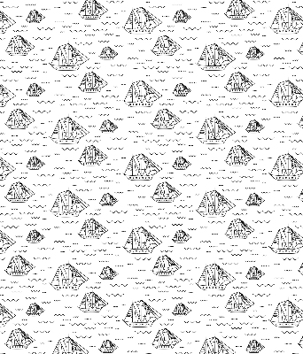 Roller blind for large window Drawn ships