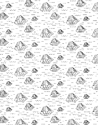 Roller blind for large window Drawn ships