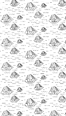 Roller blind for large windows drawn ships design
