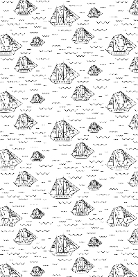 Roller blind for large window Drawn ships