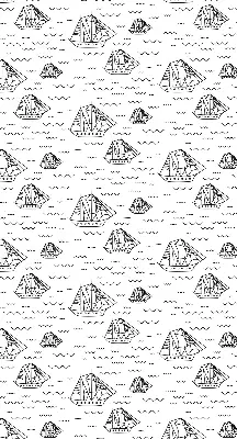 Roller blind for large windows drawn ships design