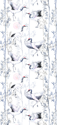 Modern roller blind Herons and trees