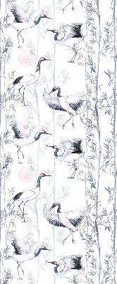 Modern roller blind Herons and trees