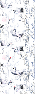 Modern roller blind Herons and trees