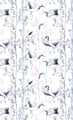 Modern roller blind Herons and trees
