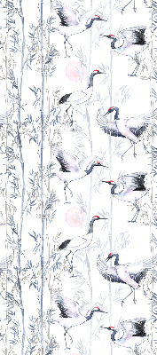 Modern roller blind Herons and trees