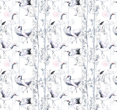 Modern roller blind Herons and trees