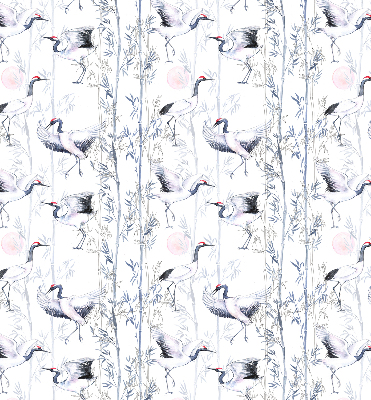 Modern roller blind Herons and trees