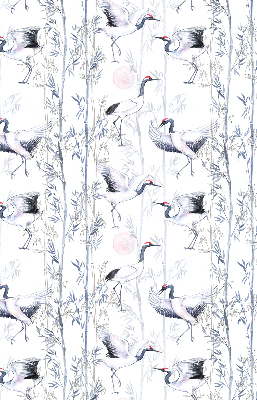 Modern roller blind Herons and trees