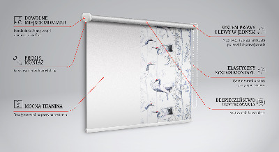 Modern roller blind Herons and trees