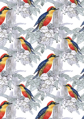 Roller blind for large window Colorful bird