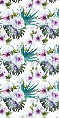 Fabric roller blind with a floral pattern