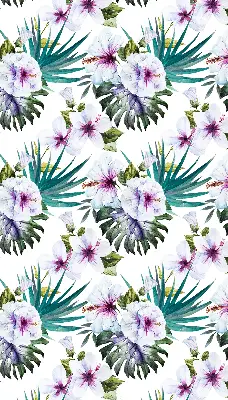 Fabric roller blind with a floral pattern