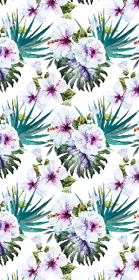 Fabric roller blind with a floral pattern