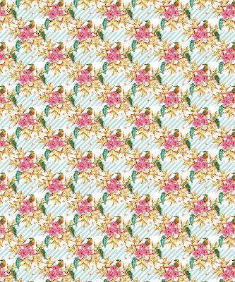 Fabric roller blind Birds among the branches of a tree