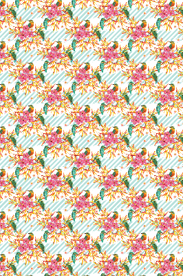 Fabric roller blind Birds among the branches of a tree