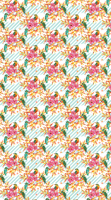 Fabric roller blind Birds among the branches of a tree