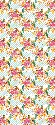 Fabric roller blind Birds among the branches of a tree