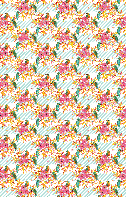 Fabric roller blind Birds among the branches of a tree