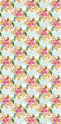 Fabric roller blind Birds among the branches of a tree