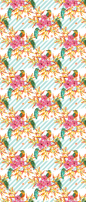 Fabric roller blind Birds among the branches of a tree
