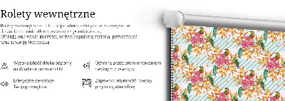 Fabric roller blind Birds among the branches of a tree