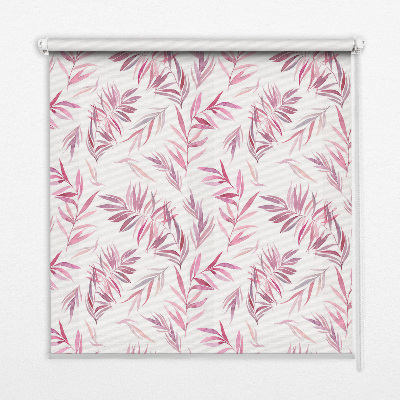 Modern roller blind Pink leaves
