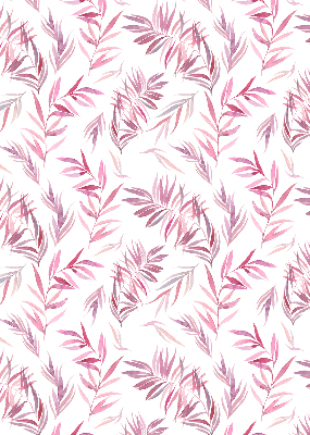 Roller blind pink leaves pattern