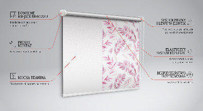 Modern roller blind Pink leaves