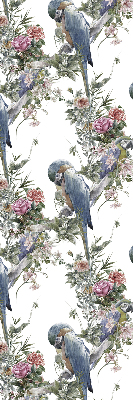 Roller blind for large window Parrots on flowers