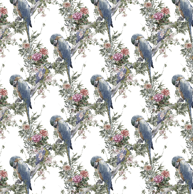 Roller blind for large window Parrots on flowers