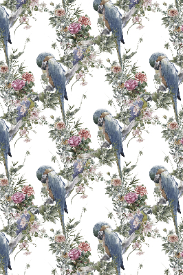 Roller blind for large window Parrots on flowers