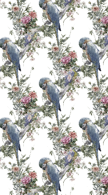 Roller blind for large window Parrots on flowers
