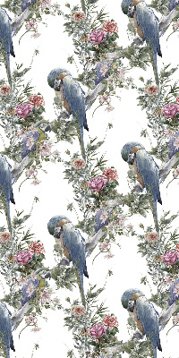Roller blind for large window Parrots on flowers