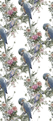 Roller blind for large window Parrots on flowers