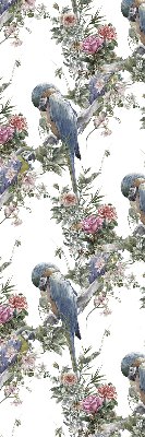 Roller blind for large window Parrots on flowers