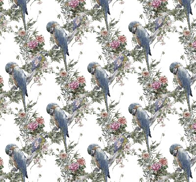 Roller blind for large window Parrots on flowers