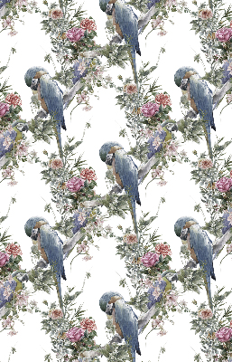 Roller blind for large window Parrots on flowers
