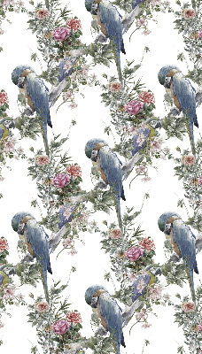 Roller blind for large window Parrots on flowers
