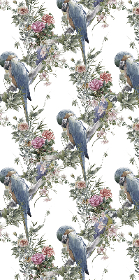 Roller blind for large window Parrots on flowers