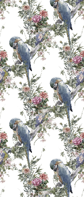 Roller blind for large window Parrots on flowers